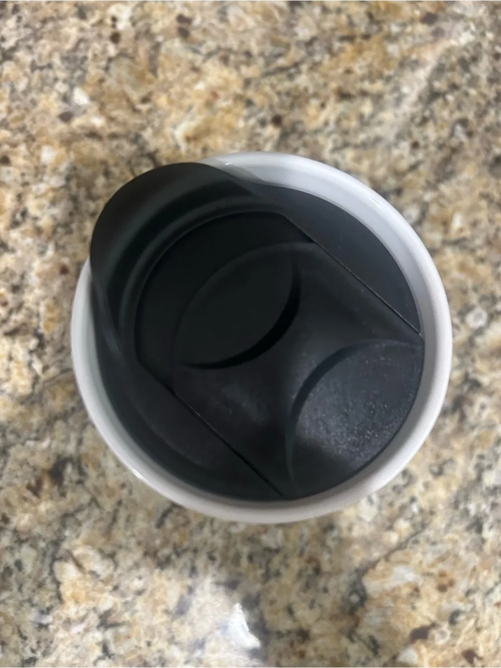 Turquoise Patterned Travel Mug with Black Lid